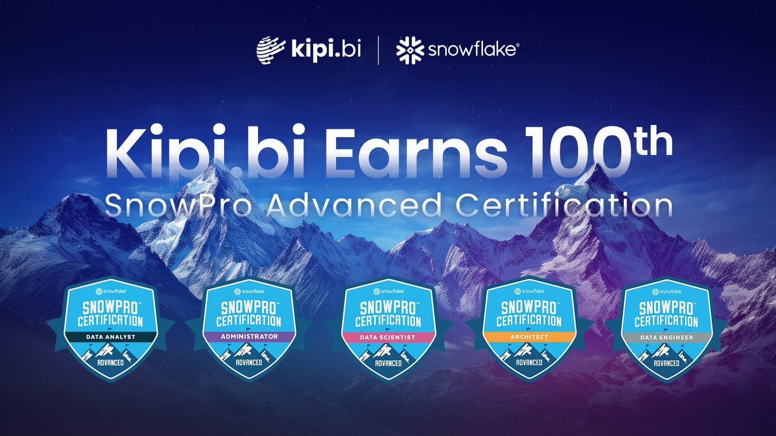 kipi.bi Achieves 100th SnowPro Advanced Certification, First in Snowflake Partner Network to Reach Milestone